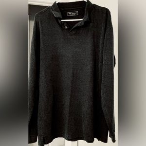 M.E. Sport Collection Long Sleeve Lightweight 2 Button Collared Sweater